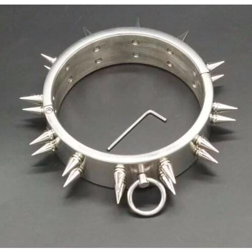 Double Row Nail metal slave collar adult games neck bondage restraints stainless steel bdsm collars fetish sex toys for couples
