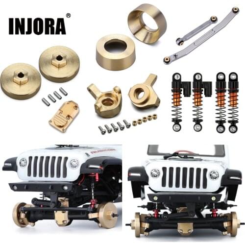 INJORA Brass Counterweight Steering Knuckles Wheel Hex Shock Absorber For 1/24 RC Crawler Car Axial SCX24 90081 Upgrade Parts