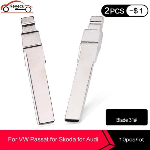 KEYECU 10 Pcs/lot 31 KD Key Blade HU66 HAA Uncut Flip Car Key #31 Blade for VW Passat Bora Seat Skoda KEYDIY for KD900 Machine