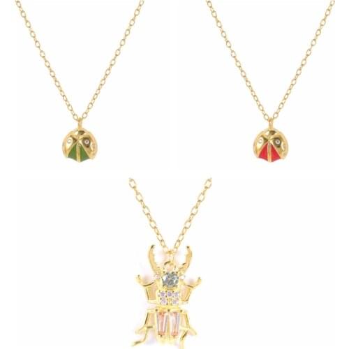 AIDE 925 Sterling Silver Necklaces For Women Summer Necklace 2021 Insect Clavicle Chain Jewelry on the Neck Pendiente Collares