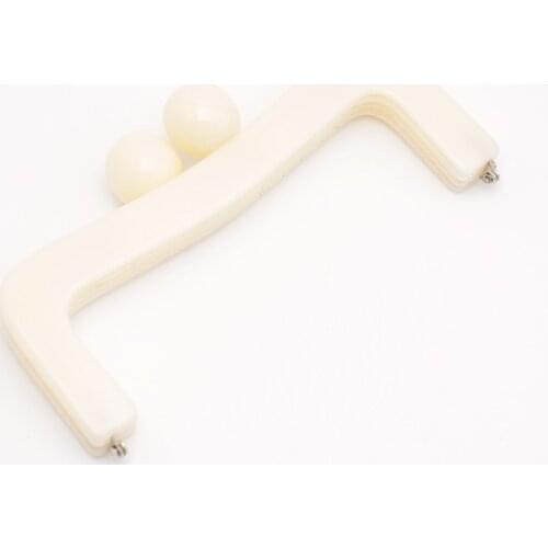 Resin Purse Frame Internal Diameter 16.5cm High Quality Gold Parts White Clutch Frame Handle Handmade Vintage Frame For Purse