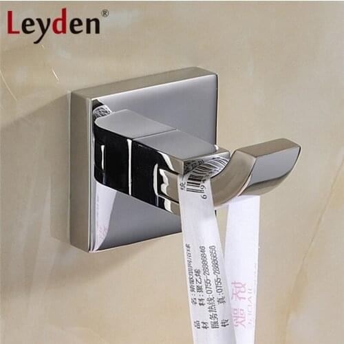 Leyden High Quality Stainless Steel Hanger Polished Chrome Robe Hook Wall Mounted Hanging Hook Coat Hook Bathroom Accessories