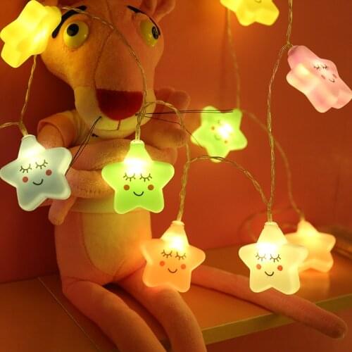 40/20/10Led Cute Star Led Light String Fariy Garland Christmas Lights Decorations for Home Outdoor New Year 2021 Noel Natal Deco