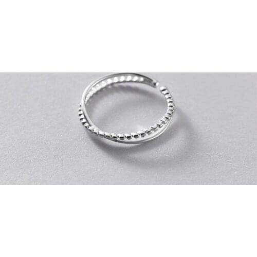 MloveAcc New 925 Sterling Silver Crossover Band Ring Women Engagement Jewelry Making Wedding Rings