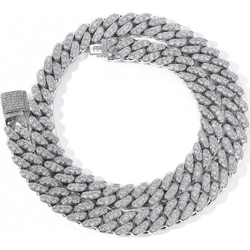 Fashion Hip Hop Cuban Chain Ice Out Full Cubic Zircon Men Necklace High Quality Link for Male Jewelry