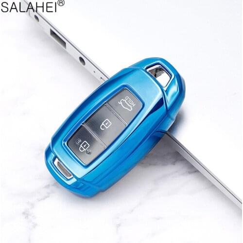 Fashion Soft TPU Car Key Case Cover For Hyundai Santa Fe TM 2019 I30 2018 Solaris Azera Elantra Grandeur Accent Holder Protector