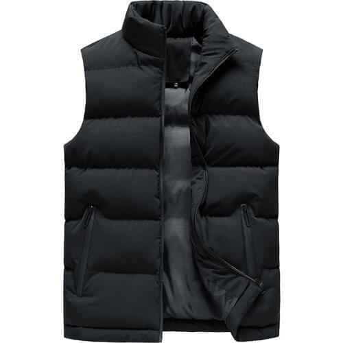 Men Jacket Vest Autumn Winter Down Cotton Sleeveless Warm Waistcoat Man Coat Warm Liner Male Slim Gilet