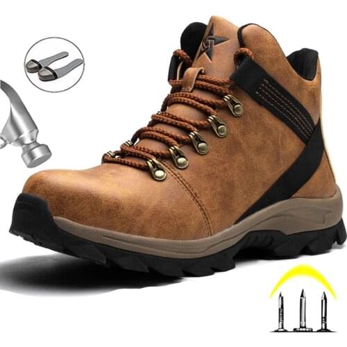 New Male Winter Boots Safety Shoes Men Steel Toe Shoes Men Boots Puncture-Proof Work Boot Security Shoes Lightweight Work Shoes