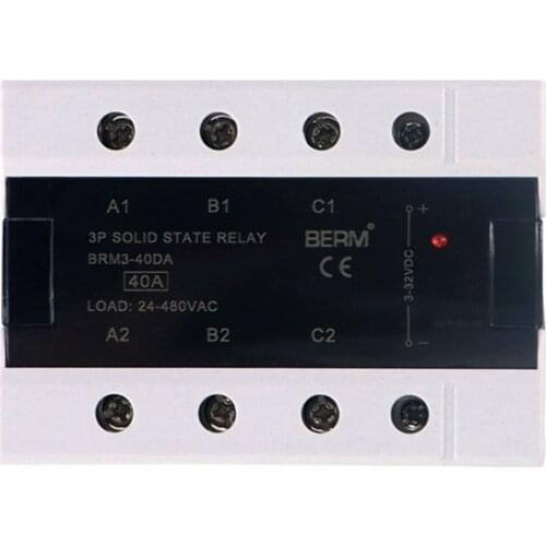Reliable Sensitive Three Phase Solid State Relay 10-120A Load 24-480V AC Control With Indicator Lamp for Switching Control