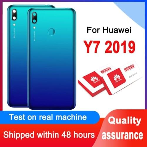 Original Back Housing Replacement For Huawei Y7 2019 / Y7 Prime 2019 Back Cover Battery Glass Door Rear Case With Camera Lens