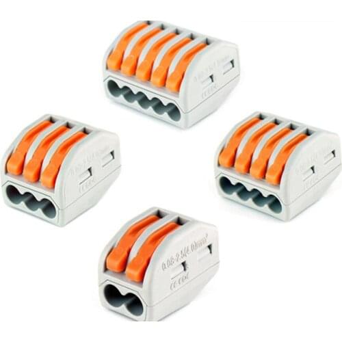 PCT-212/213/214/215 Universal Building Wire Compact Wire Wiring 2/3/4/5 Pin Conductor Terminal Block Lever 0.08-2.5mm Resistor