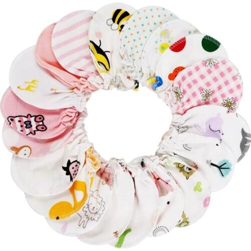 100 Pair/Pack New Born Baby Gloves Cotton Fashion Anti Scratching Glove Newborn Protection Face Cartoon Scratch Infant Mittens