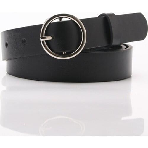Simple Women Silver Buckle Waist Belts for Lady Jeans Dress Skinny Thin Leather Straps Women Strap High Quality Belt