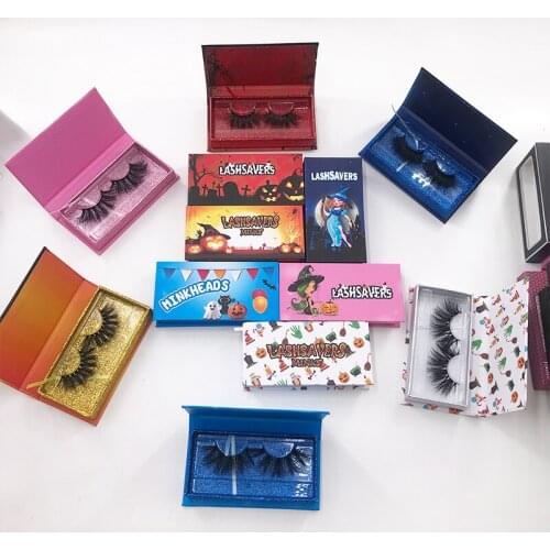 Empty Eyelash Packaging Cases With Halloween For Strip Mink Lashes Boxes Packaging 10/30/50Pcs Makeup Set Eyelashes Case Pack