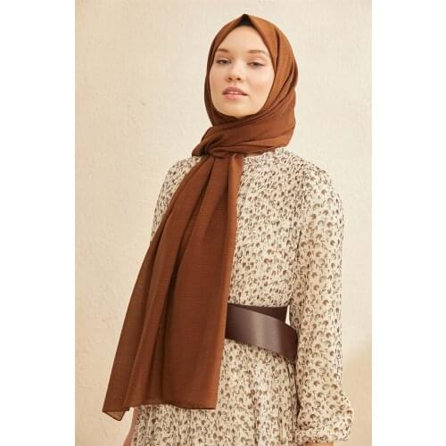 Salland Elena Chocolate Brown Color Shawl Trend Fashion Womens Hijab Scarf Shawl Scarf Comfortable Use in All Seasons Wraps Easy to Shape Flexible Anti-Wrinkle Quality Silk Fabric Hijab Clothing Accessory ELECK-00001