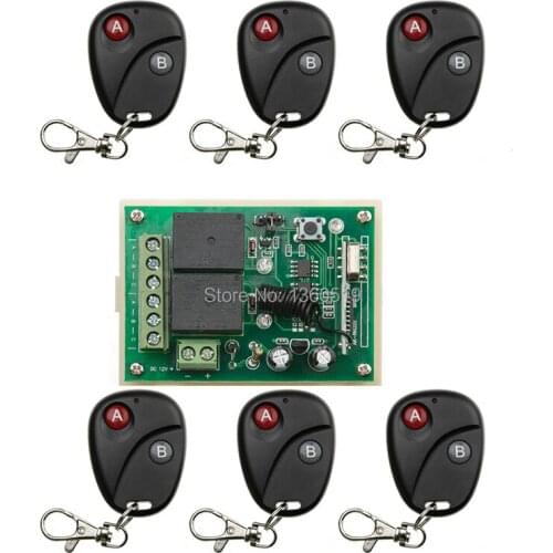 DC12V 2CH RF Wireless Remote Control System teleswitch 6*transmitter +1* receiver universal gate remote control /radio receiver