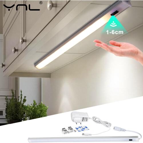 LED Under Kitchen Cabinet Lights Indoor Wardrobe Bedroom Closet Night Light With Motion Sensor Smart Lamp DC 12V 30/40/50cm Lamp