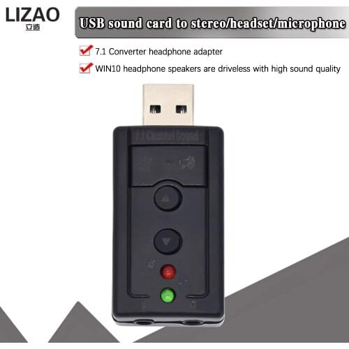 External USB AUDIO SOUND CARD ADAPTER VIRTUAL 7.1 ch USB 2.0 Mic Speaker Audio Headset Microphone 3.5mm Jack Converter WAVGAT