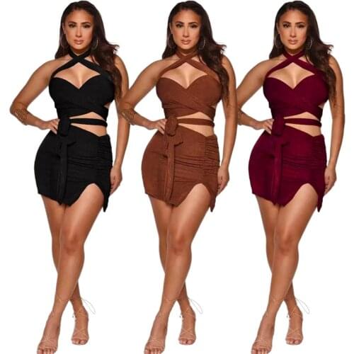 ZKYZWX Velvet Two Piece Set Off Shoulder Crop Top Bodycon Mini Dresses Summer Outfits for Women Sexy Night Clubwear Matching Set