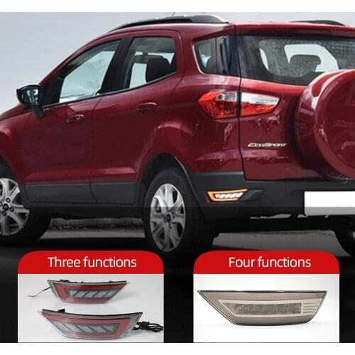 2PCS LED For Ford Ecosport 2013 2014 2015 2016 2017 2018 2019 LED Rear Bumper Light Fog Lamp Brake Warning Light Reflector Lamp