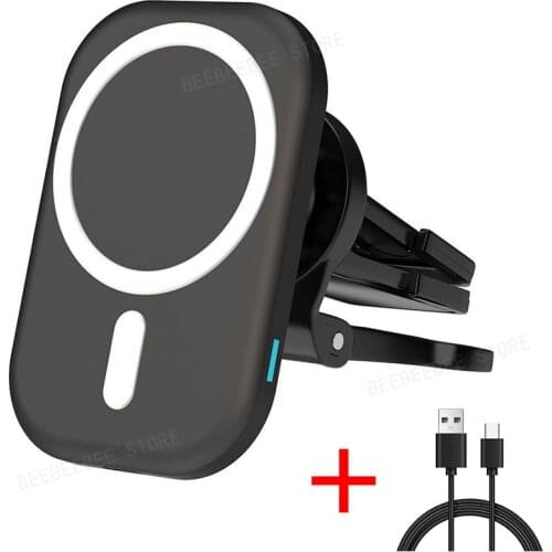 1pc 15W Wireless Charger Stand for IPhone 12 Pro Max Magnetic Car Holder Qi Fast Charging Phone Charger for IPhone 12