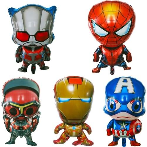 1pc Avengers Foil Balloon Superhero Helium Balloon Spiderman Balloon Child Birthday Party Supplies