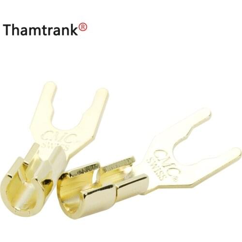 10PCS 24K Gold Plated Y Shape Fork Banana Male Connector Banana Plug Speaker Plug Audio Adapter
