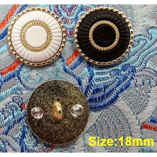 Wholesale 10 pcs High-grade Metal Alloy black white Clothing Overcoat Jacket Buttons Coat Sweater Button Size 18mm Free shipping