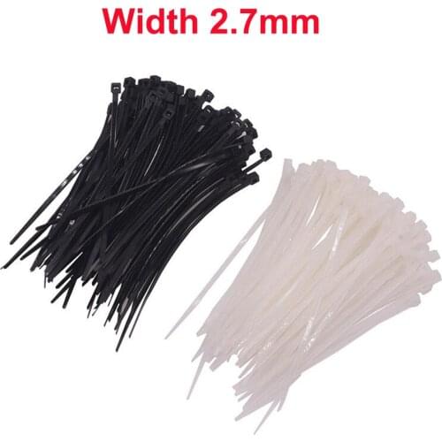 100PCS 4 X 150/200/250/300mm White/Black Milk Cable Wire Zip Ties Self Locking Nylon Cable Tie Width 2.7mm