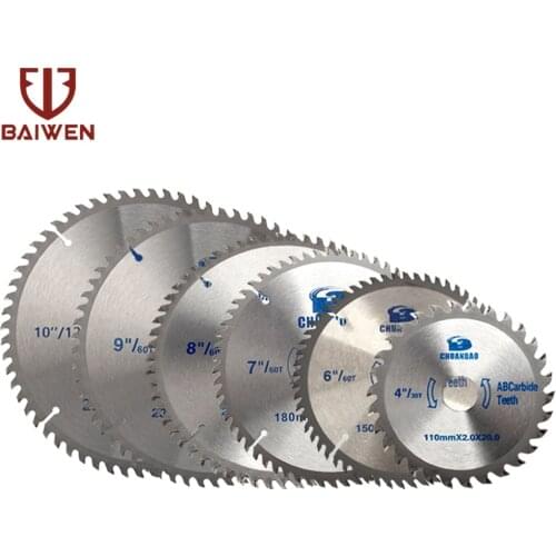 110mm-400mm Carbide Circular Saw Blade Cutting Disc Cutting Aluminum and Wood 40/60/80/100/120 Teeth