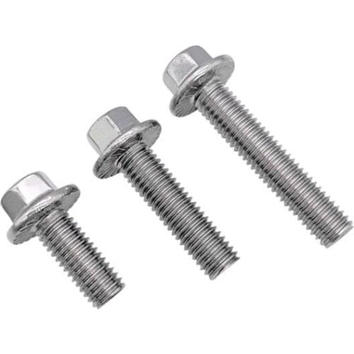 20pcs M5 flange hexagon screws outer hex embossing teeth screw mechanical bolts steinless steel bolt GB5787 10mm-40mm long