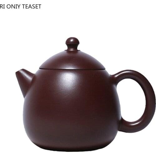 240ml Yixing Purple Clay Teapots Handmade Dragon Egg Shape Tea Pot Raw Ore Zhu Mud Beauty Kettle Teaware Customized Gifts