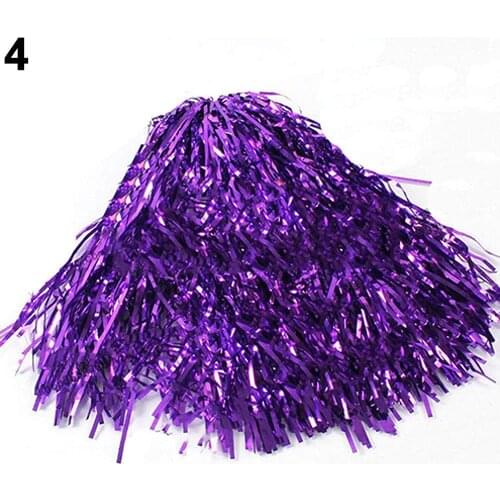 80% Hot Sale 1 Pcs Metallic Streamer Pompoms Cheerleading Cheering Pom Pom Ball Cheering Dance Decorator Club Sport Supply