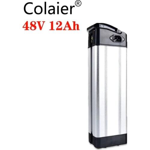 Colaier 48V 12Ah silver fish Electric Bike battery for 48V Bafang/8fun 500W 750W mid/center drive motor