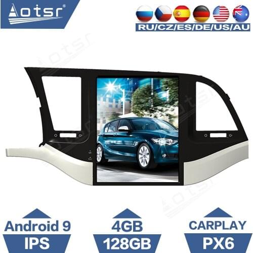 For Hyundai Elantra 6 2015 - 2019 Tesla Style Screen Android 9 PX6 Car Radio GPS Navigation DSP Multimedia Player CarPlay Unit