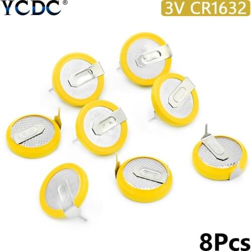 8Pcs CR1632 Button Cell Battery For Main Board Toy Electronic Scale cr 1632 3v Lithium Batteries With 2 Pins