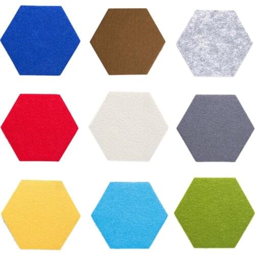 CNIM Hot Hexagon Pad Cork Board/Pin Board,Felt 9-Pack Colorful Wall Tiles Memo Felt Board For Wall Stickers Home Decors