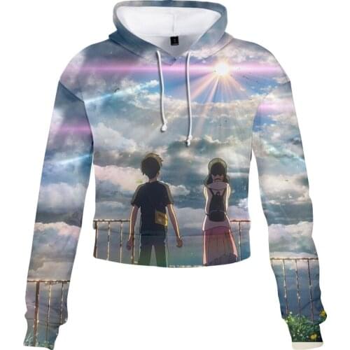 Hot Short Sexy Cropped Hooded Sweatshirt Women Long-sleeved Raper Hoodies Son of the weather Print Womens Tops Tide Streetwear