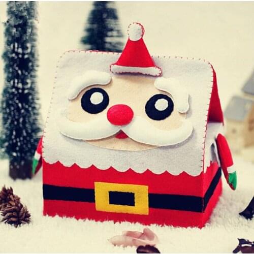 Cute Bag Felt Father Christmas DIY Package Handmade Non-woven Material Toy Children Early Education Gift Craft Decoration