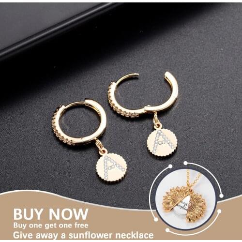 Personalized Hoop Earrings Initial Huggie Earrings Custom A-Z Letter Iced Out Earrings Alphabet Hoop Earrings For Women Gift