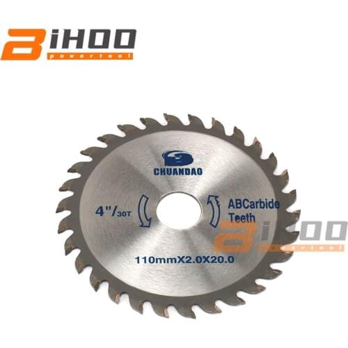 110mm Carbide Circular Saw Blade Bore 20mm Cutting Disc for Wood Cutting 30/40T Thickness 2mm