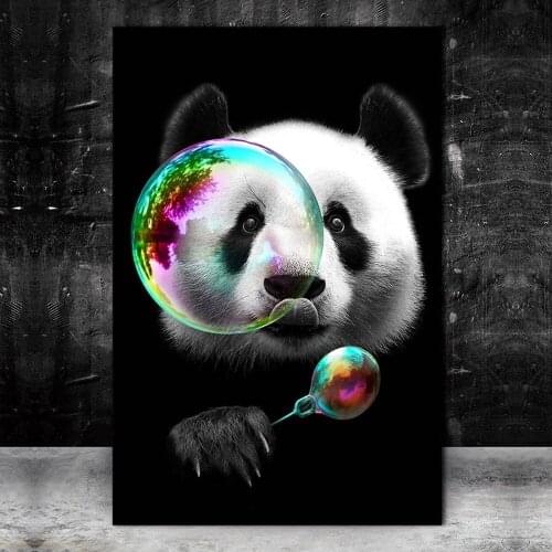 Lovely Panda Canvas Art Posters And Prints Animals Canvas Paintings On the Wall Art Cartoon Pictures For Kids Room Wall Decor