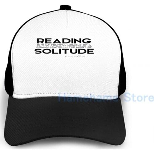 Fashion reading, solitude - marcel proust Basketball Cap men women Graphic print black Unisex adult hat