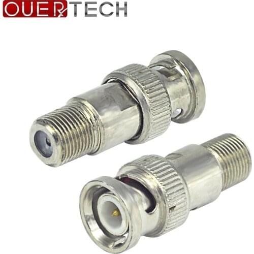 OUERTECH 10pcs/lot BNC Male to F Female Connector BNC Plug to F Type Female Jack Socket Adapter RF Coaxial Connector for camera