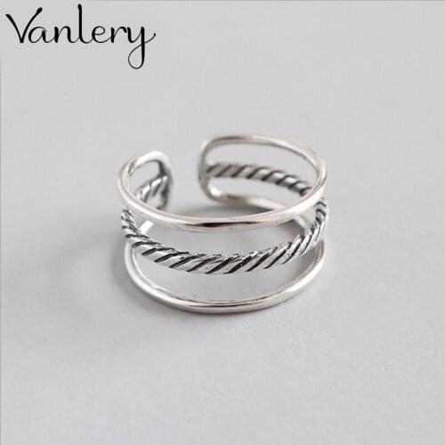 Personality Punk Vintage Lines Rings For Women Men Resizable Size Rings Fashion Trendy Boho Jewelry