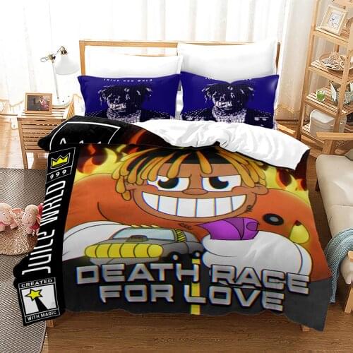 Juice Wrld Bedding Set Single Twin Full Queen King Size Stars Juice Wrld Bed Set Childrens Kid Bedroom Duvetcover Sets 3D 015