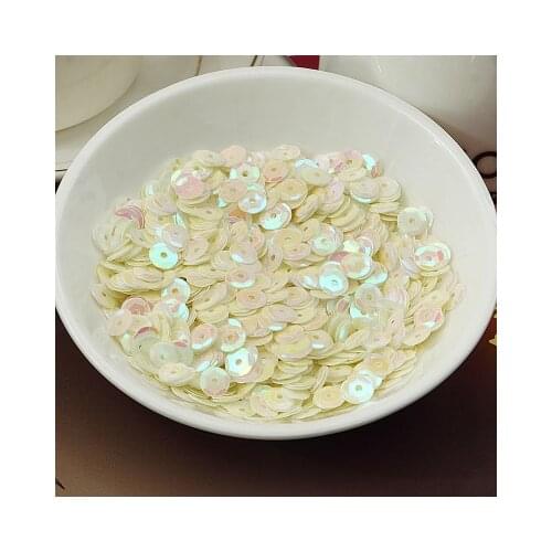 50g(1650pcs) 8mm Cup AB Colors Sequin Round Paillettes Sewing Wedding Craft Embossing Beige AB