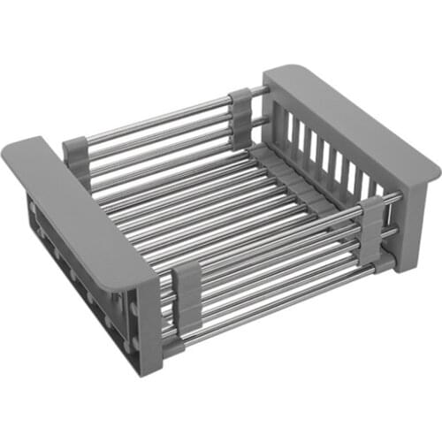 Kitchen Dish Drying Rack Over The Sink Expandable Colander Stainless Steel Drainer Adjustable Strainer Drain Insert Basket Tray