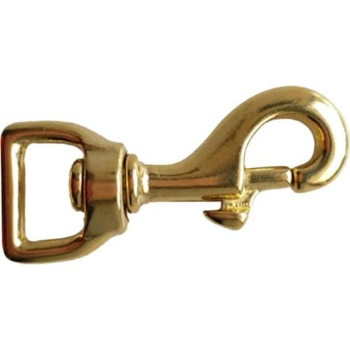 MagiDeal Scuba Diving Snorkeling Solid Brass Single End Bolt Snap Clip with Large Square Swivel Eye Gear Accessories