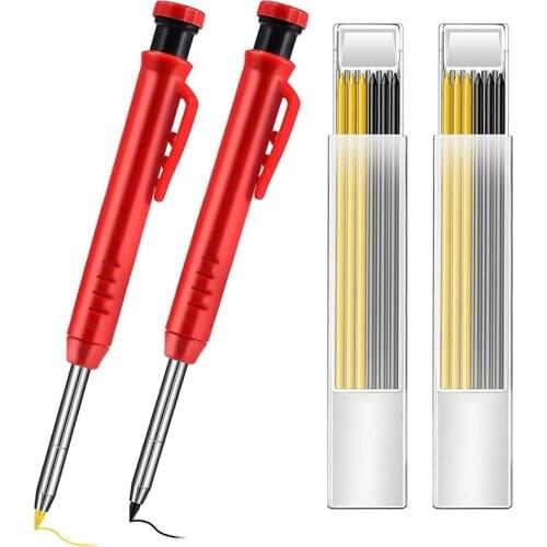 Carpenter Mechanical Pencils Solid Carpentry Automatic Pencils Set for Drawing Making Scribing Woodworking